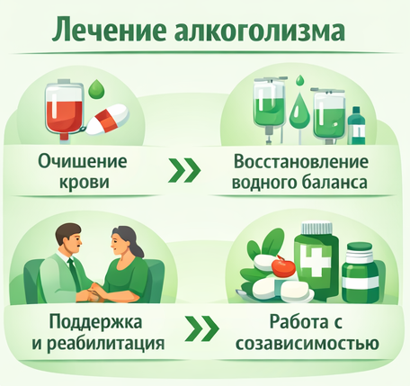 лечение алкоголизма в Полярном этапы